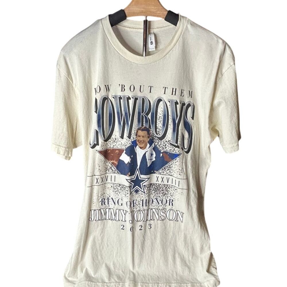 Next Level Apparel Dallas Cowboys Jimmy Johnson Ring of Honor tshirt size Large